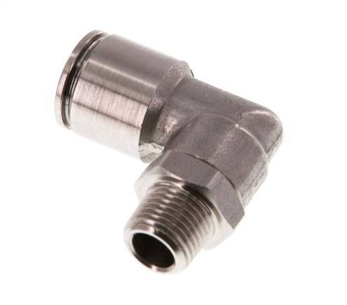 8mm x R1/8'' 90deg Winkel-Steckverschraubung mit Außengewinde Messing FKM drehbar