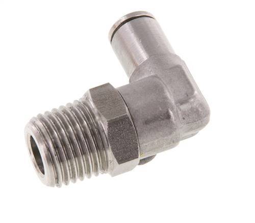 4mm x R1/4'' 90deg Winkel-Steckverschraubung mit Außengewinde Messing FKM drehbar