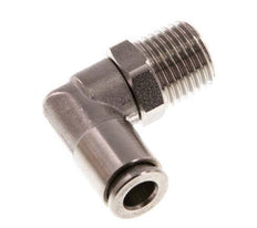 6mm x R1/4'' 90deg Elbow Push-in Fitting with Male Threads Stainless Steel FKM Rotatable