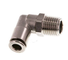 6mm x R1/4'' 90deg Elbow Push-in Fitting with Male Threads Stainless Steel FKM Rotatable