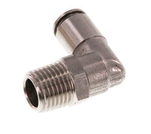 6mm x R1/4'' 90deg Winkel-Steckverschraubung mit Außengewinde Messing FKM drehbar