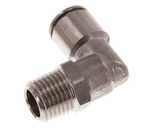 8mm x R1/4'' 90deg Winkel-Steckverschraubung mit Außengewinde Messing FKM drehbar