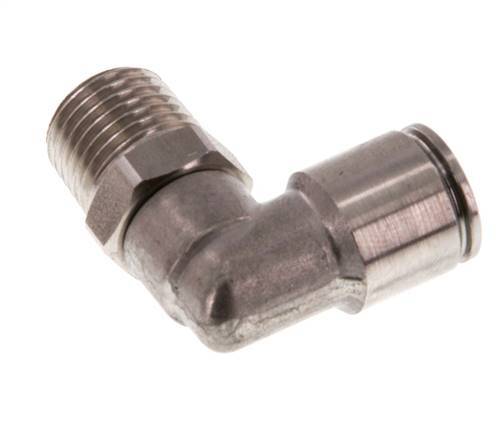 8mm x R1/4'' 90deg Winkel-Steckverschraubung mit Außengewinde Messing FKM drehbar