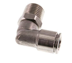 8mm x R1/4'' 90deg Elbow Push-in Fitting with Male Threads Stainless Steel FKM Rotatable
