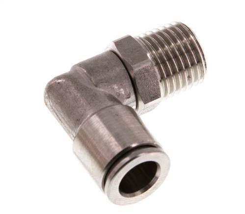 8mm x R1/4'' 90deg Winkel-Steckverschraubung mit Außengewinde Messing FKM drehbar