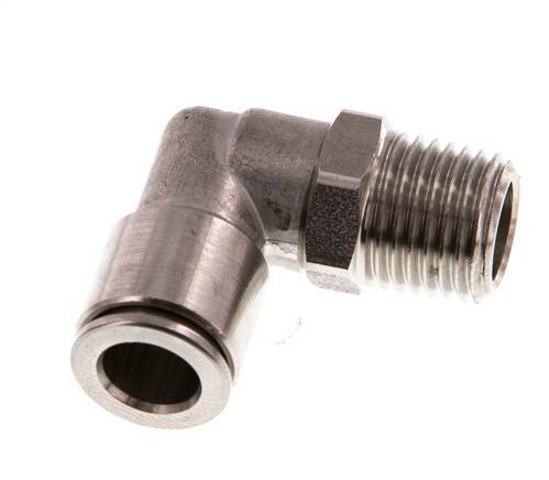 8mm x R1/4'' 90deg Winkel-Steckverschraubung mit Außengewinde Messing FKM drehbar