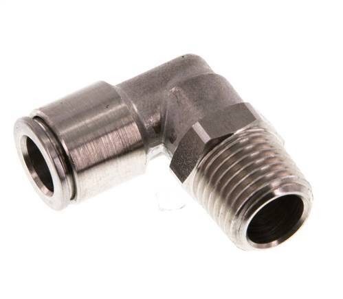 8mm x R1/4'' 90deg Winkel-Steckverschraubung mit Außengewinde Messing FKM drehbar