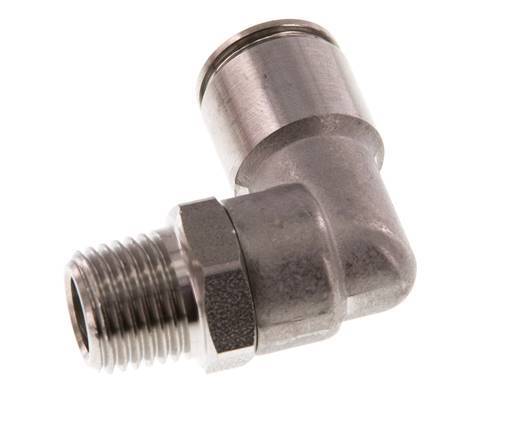10mm x R1/4'' 90deg Winkel Steckverschraubung mit Außengewinde Messing FKM drehbar