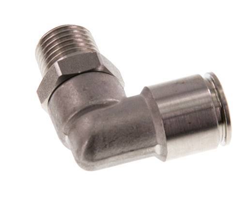 10mm x R1/4'' 90deg Winkel Steckverschraubung mit Außengewinde Messing FKM drehbar