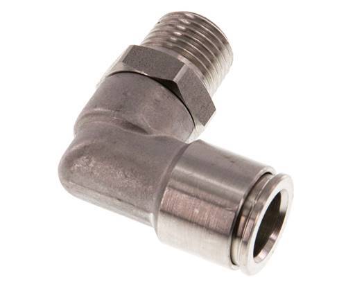 10mm x R1/4'' 90deg Winkel Steckverschraubung mit Außengewinde Messing FKM drehbar