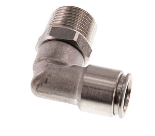 10mm x R3/8'' 90deg Winkel Steckverschraubung mit Außengewinde Messing FKM drehbar