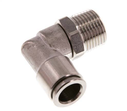 10mm x R3/8'' 90deg Winkel Steckverschraubung mit Außengewinde Messing FKM drehbar