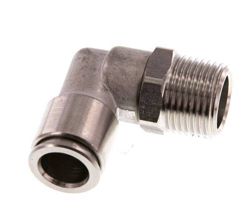 10mm x R3/8'' 90deg Winkel Steckverschraubung mit Außengewinde Messing FKM drehbar