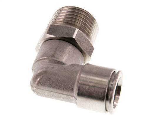 12mm x R1/2'' 90deg Winkel-Steckverschraubung mit Außengewinde Messing FKM drehbar