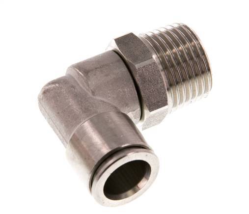 12mm x R1/2'' 90deg Winkel-Steckverschraubung mit Außengewinde Messing FKM drehbar