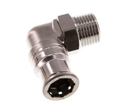16mm x R1/2'' 90deg Winkel-Steckverschraubung mit Außengewinde Messing FKM drehbar