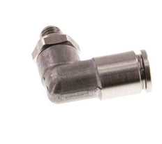 4mm x M 5 90deg Elbow Push-in Fitting with Male Threads Stainless Steel FKM Rotatable