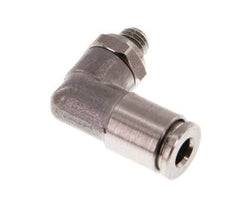 4mm x M 5 90deg Elbow Push-in Fitting with Male Threads Stainless Steel FKM Rotatable
