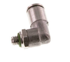 4mm x M 5 90° Winkel-Steckverschraubung mit Außengewinde Messing FKM drehbar