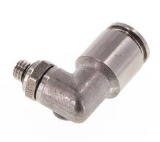 6mm x M 5 90deg Elbow Push-in Fitting with Male Threads Stainless Steel FKM Rotatable