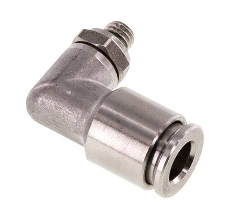6mm x M 5 90deg Elbow Push-in Fitting with Male Threads Stainless Steel FKM Rotatable