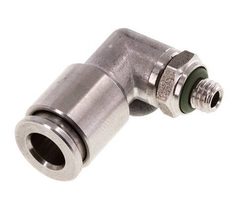 6mm x M 5 90° Winkel-Steckverschraubung mit Außengewinde Messing FKM drehbar