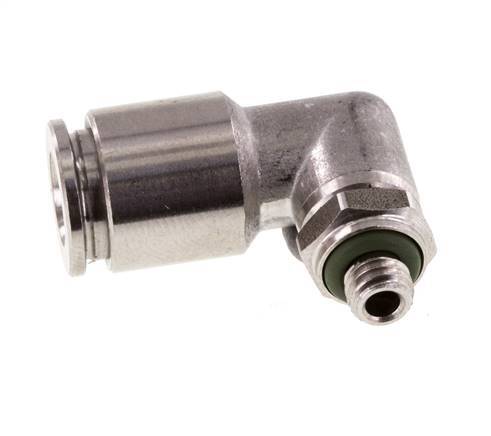 6mm x M 5 90° Winkel-Steckverschraubung mit Außengewinde Messing FKM drehbar