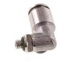 6mm x M 5 90° Winkel-Steckverschraubung mit Außengewinde Messing FKM drehbar