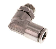 6mm x G1/8'' 90deg Winkel-Steckverschraubung mit Außengewinde Messing FKM drehbar