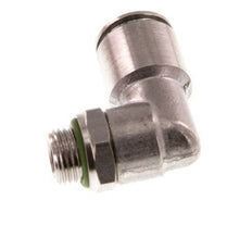 8mm x G1/8'' 90deg Elbow Push-in Fitting with Male Threads Stainless Steel FKM Rotatable