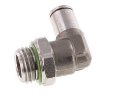 4mm x G1/4'' 90deg Elbow Push-in Fitting with Male Threads Stainless Steel FKM Rotatable