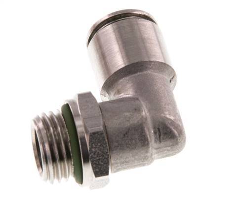 8mm x G1/4'' 90deg Winkel Steckverschraubung mit Außengewinde Messing FKM drehbar