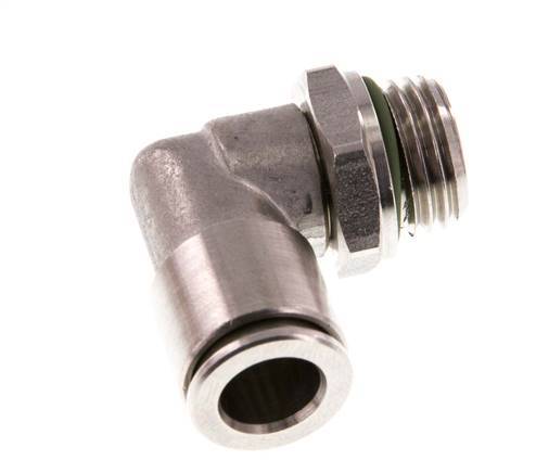 8mm x G1/4'' 90deg Winkel Steckverschraubung mit Außengewinde Messing FKM drehbar