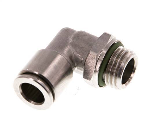 8mm x G1/4'' 90deg Winkel Steckverschraubung mit Außengewinde Messing FKM drehbar