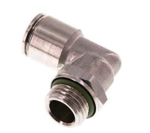 8mm x G1/4'' 90deg Winkel Steckverschraubung mit Außengewinde Messing FKM drehbar