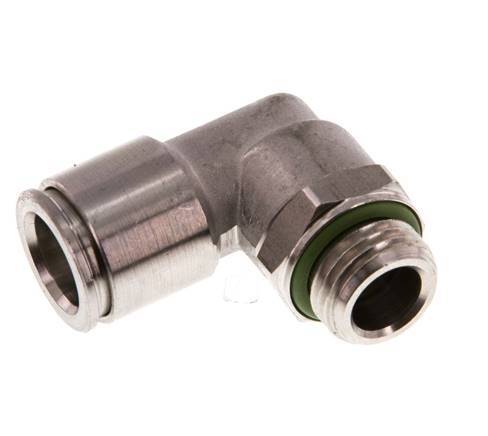 10mm x G1/4'' 90deg Winkel Steckverschraubung mit Außengewinde Messing FKM drehbar