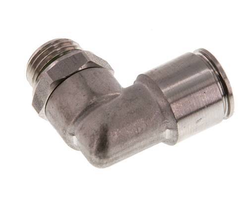 10mm x G1/4'' 90deg Winkel Steckverschraubung mit Außengewinde Messing FKM drehbar