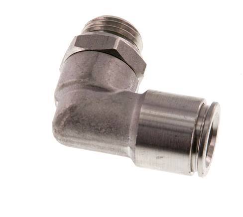 10mm x G1/4'' 90deg Winkel Steckverschraubung mit Außengewinde Messing FKM drehbar