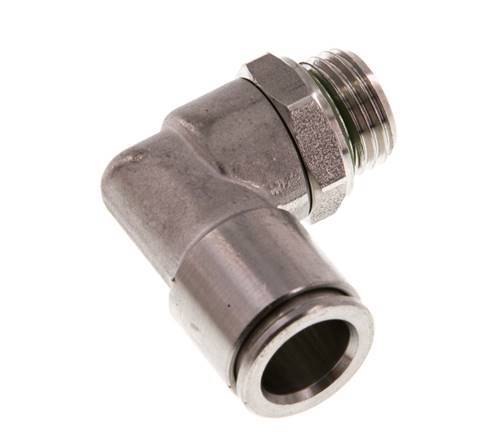 10mm x G1/4'' 90deg Winkel Steckverschraubung mit Außengewinde Messing FKM drehbar