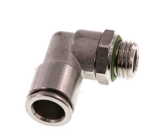 10mm x G1/4'' 90deg Winkel Steckverschraubung mit Außengewinde Messing FKM drehbar