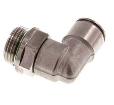 12mm x G1/2'' 90deg Elbow Push-in Fitting with Male Threads Stainless Steel FKM Rotatable
