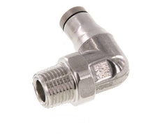 4mm x 1/8'' NPT 90deg Elbow Push-in Fitting with Male Threads Stainless Steel FKM Rotatable