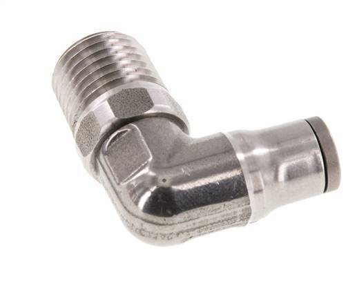 6mm x 1/4'' NPT 90Grad Winkel-Steckverschraubung mit Außengewinde Edelstahl FKM drehbar
