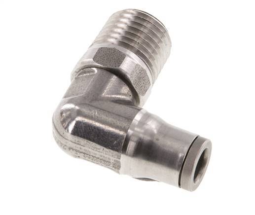 6mm x 1/4'' NPT 90Grad Winkel-Steckverschraubung mit Außengewinde Edelstahl FKM drehbar