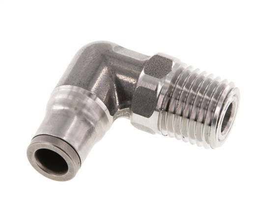 6mm x 1/4'' NPT 90Grad Winkel-Steckverschraubung mit Außengewinde Edelstahl FKM drehbar