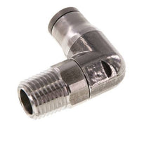 8mm x 1/4'' NPT 90deg Elbow Push-in Fitting with Male Threads Stainless Steel FKM Rotatable