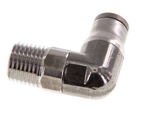 8mm x 1/4'' NPT 90deg Elbow Push-in Fitting with Male Threads Stainless Steel FKM Rotatable