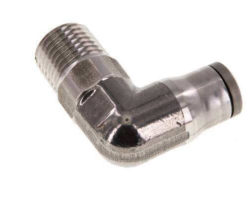 8mm x 1/4'' NPT 90Grad Winkelsteckverschraubung mit Außengewinde Edelstahl FKM drehbar