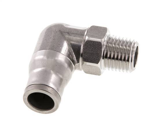 10mm x 1/4'' NPT 90Grad Winkelsteckverschraubung mit Außengewinde Edelstahl FKM drehbar
