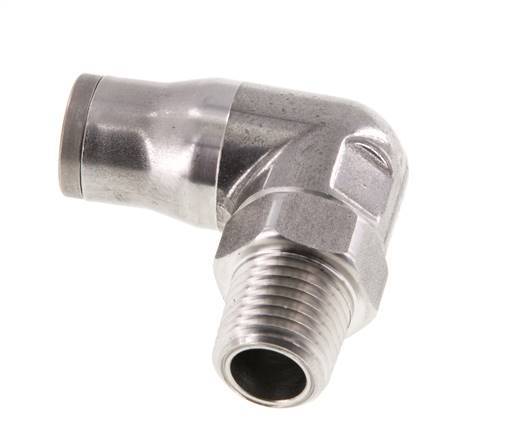10mm x 1/4'' NPT 90Grad Winkelsteckverschraubung mit Außengewinde Edelstahl FKM drehbar